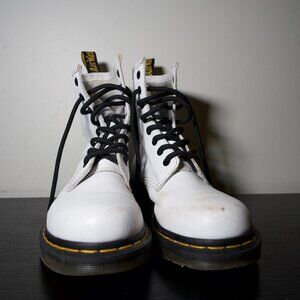 Dr. Martens 1460 Smooth Leather Lace Up Boots White